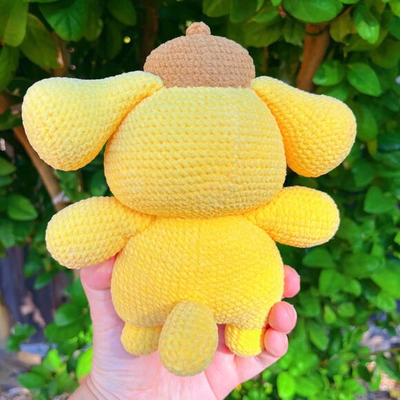 Sanrio Pompompurin Detective Plush | Kawaii Crochet Dog | Amigurumi Yellow Puppy - Picture 6 of 11
